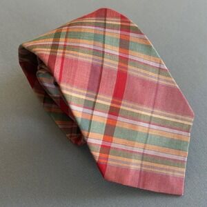 Paul Stuart Mens Tie Madras Plaid VTG Preppy Old MoneyHeritage England